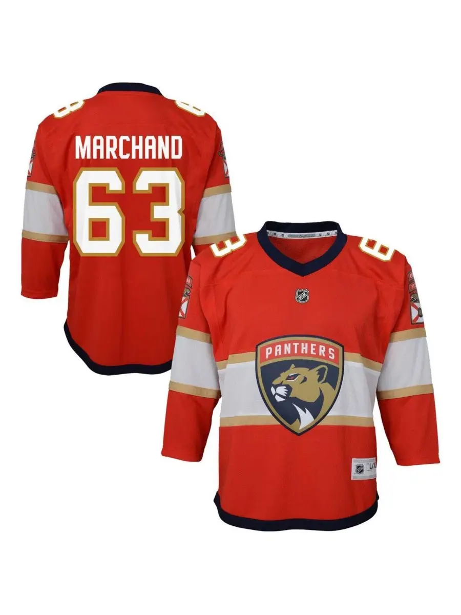 Детская хоккейная джерси с длинным рукавом Brad Marchand Red Florida Panthers Home Replica Jersey