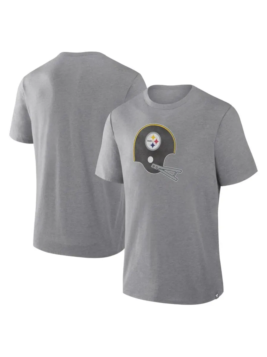 Футболка с винтажным принтом Pittsburgh Steelers Vintage Heritage Tribute Fanatics — изображение 1 из 3, серый