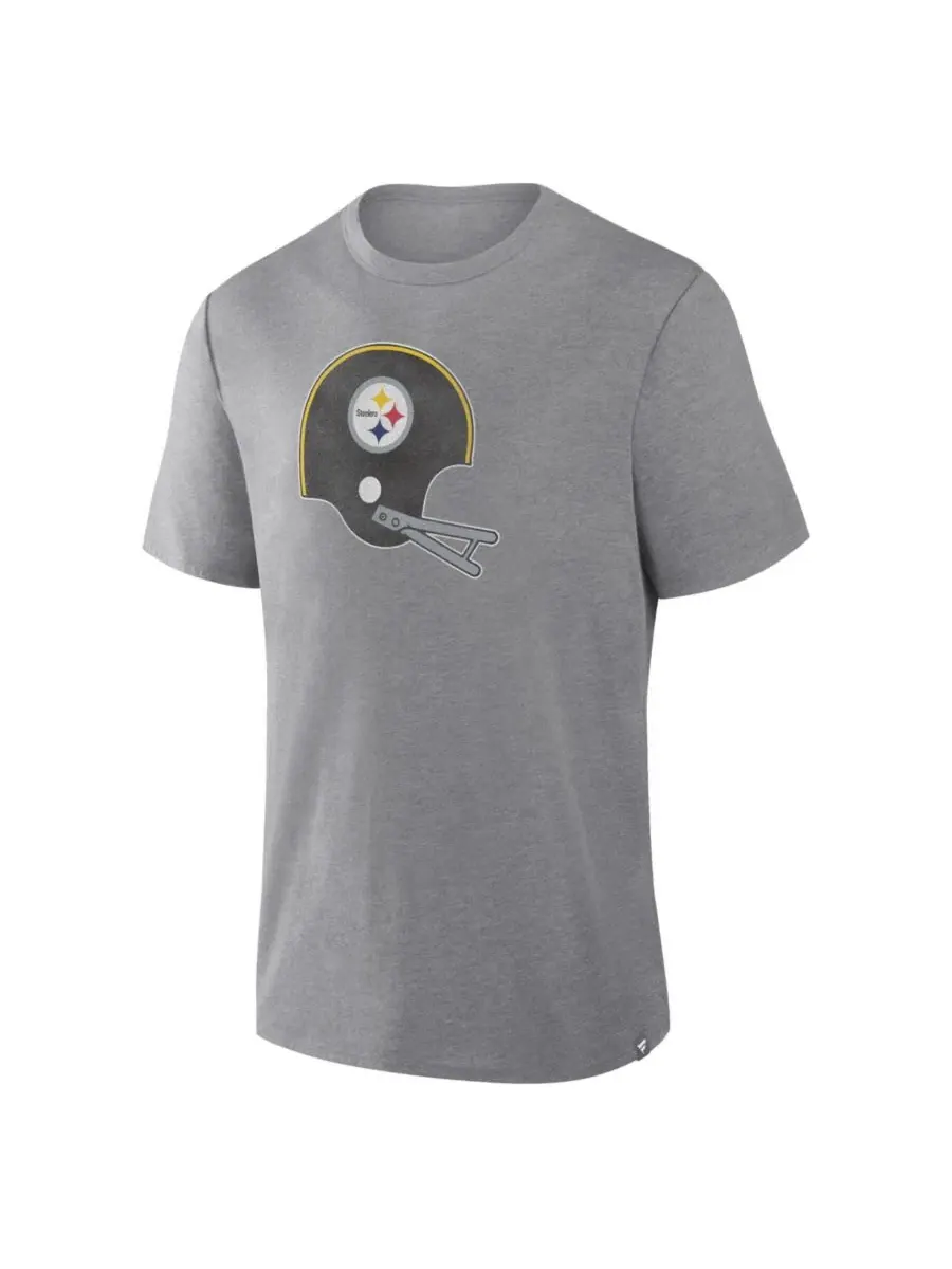 Футболка с винтажным принтом Pittsburgh Steelers Vintage Heritage Tribute Fanatics — изображение 2 из 3, серый