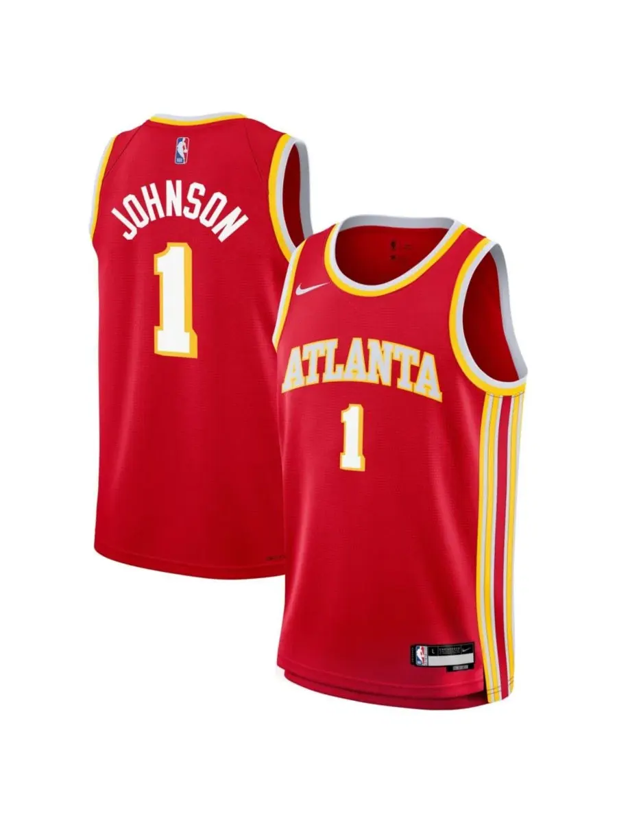 Баскетбольный джерси Jalen Johnson Red Atlanta Hawks Swingman Icon Edition Nike — изображение 1 из 3, красный