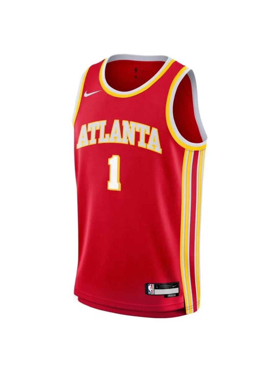 Баскетбольный джерси Jalen Johnson Red Atlanta Hawks Swingman Icon Edition Nike — изображение 2 из 3, красный