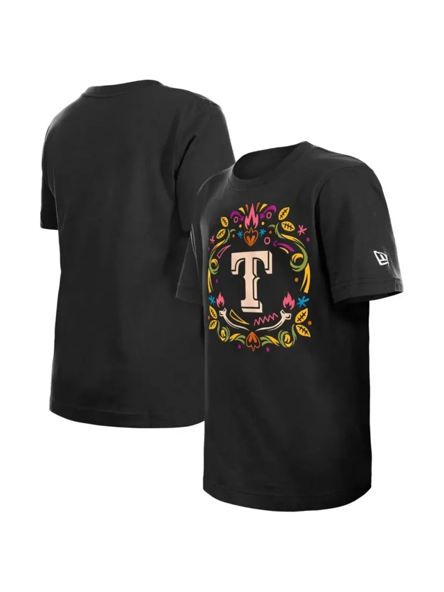 Футболка с принтом Día de los Muertos Texas Rangers New Era