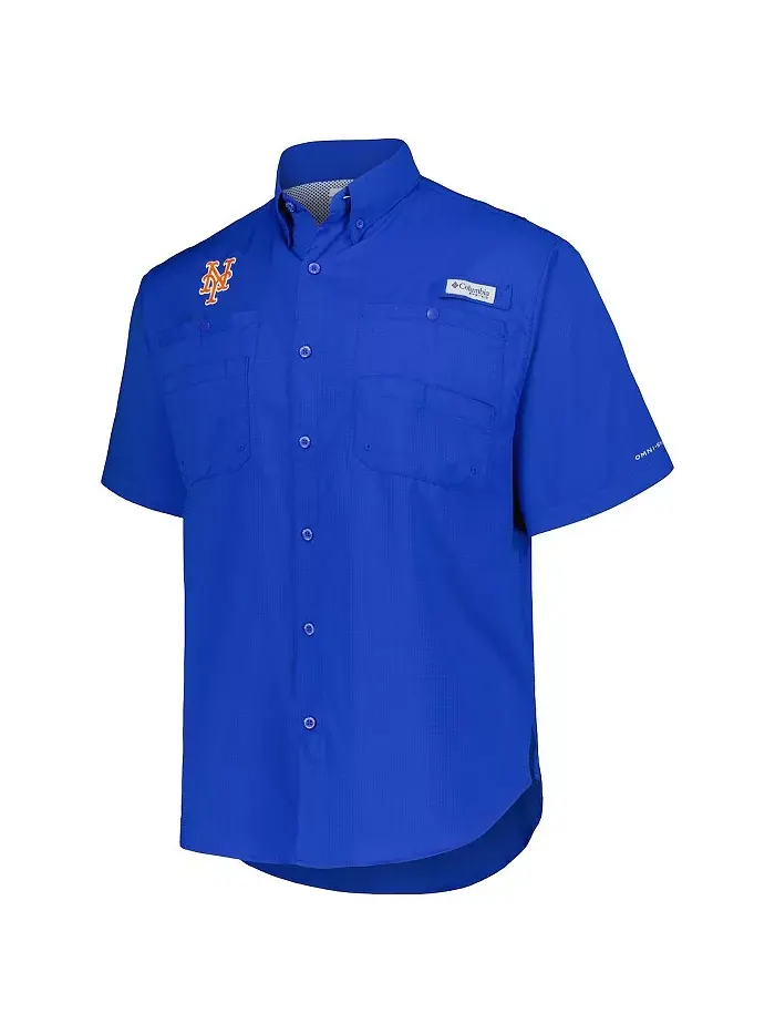 Мужская рубашка на пуговицах Royal New York Mets Tamiami Omni-Shade Columbia — изображение 4 из 4