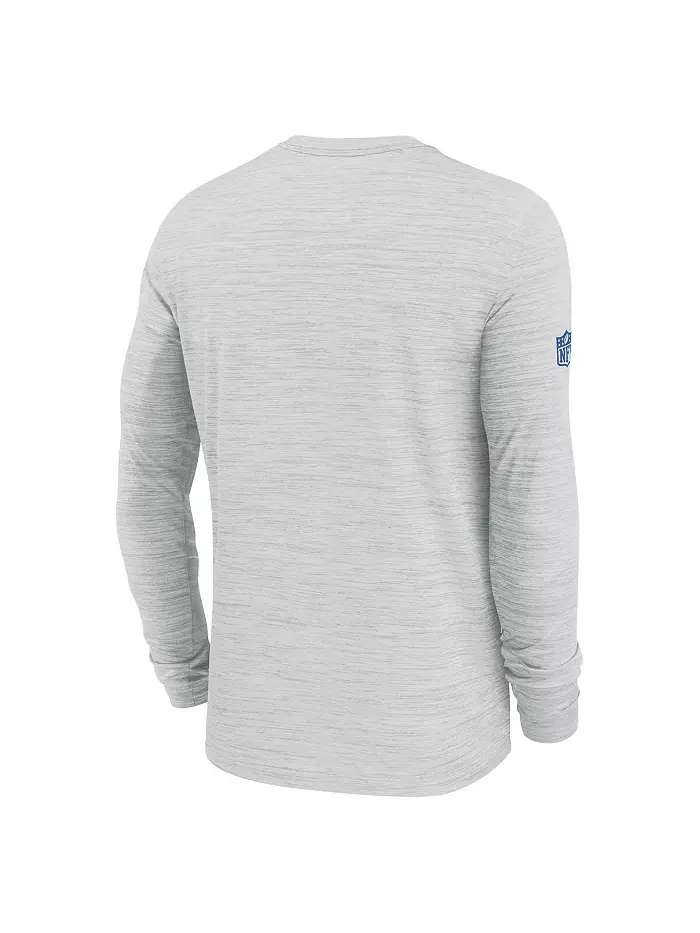 Мужская футболка с длинным рукавом Ash Detroit Lions Sideline Velocity Performance Nike — изображение 3 из 3