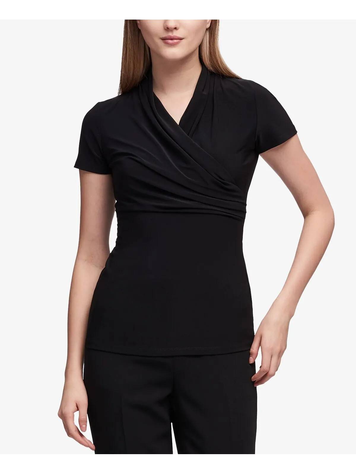 Миниатюрная блуза с драпировкой на подкладке DKNY