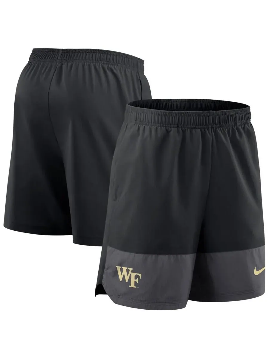 Nike Мужские черные шорты для игры на поле команды Wake Forest Demon Deacons 2025 Sideline — изображение 1 из 3, черный