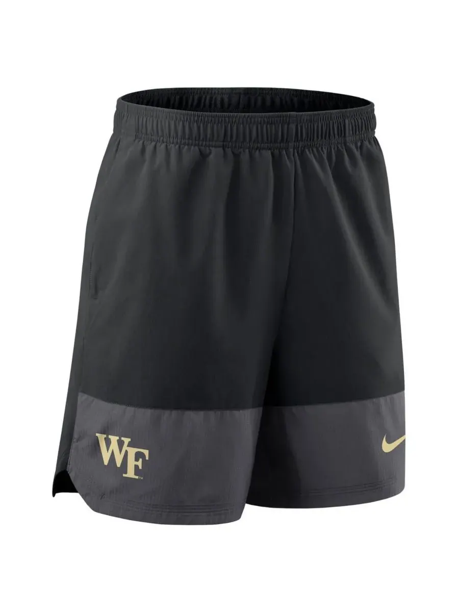 Nike Мужские черные шорты для игры на поле команды Wake Forest Demon Deacons 2025 Sideline — изображение 2 из 3, черный