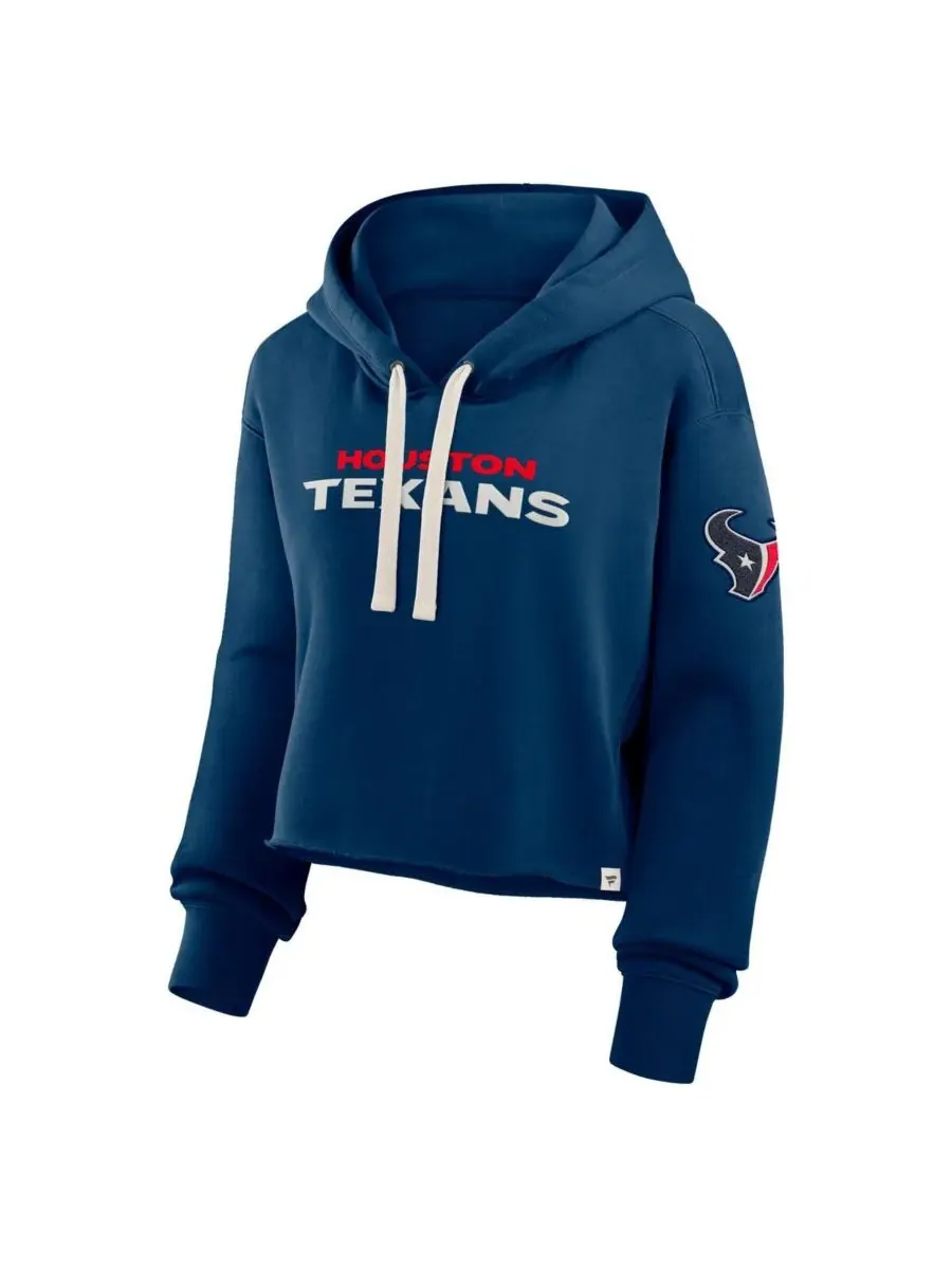 Fanatics Женская темно-синяя укороченная толстовка Houston Texans Oversized Hometown Heritage — изображение 2 из 3