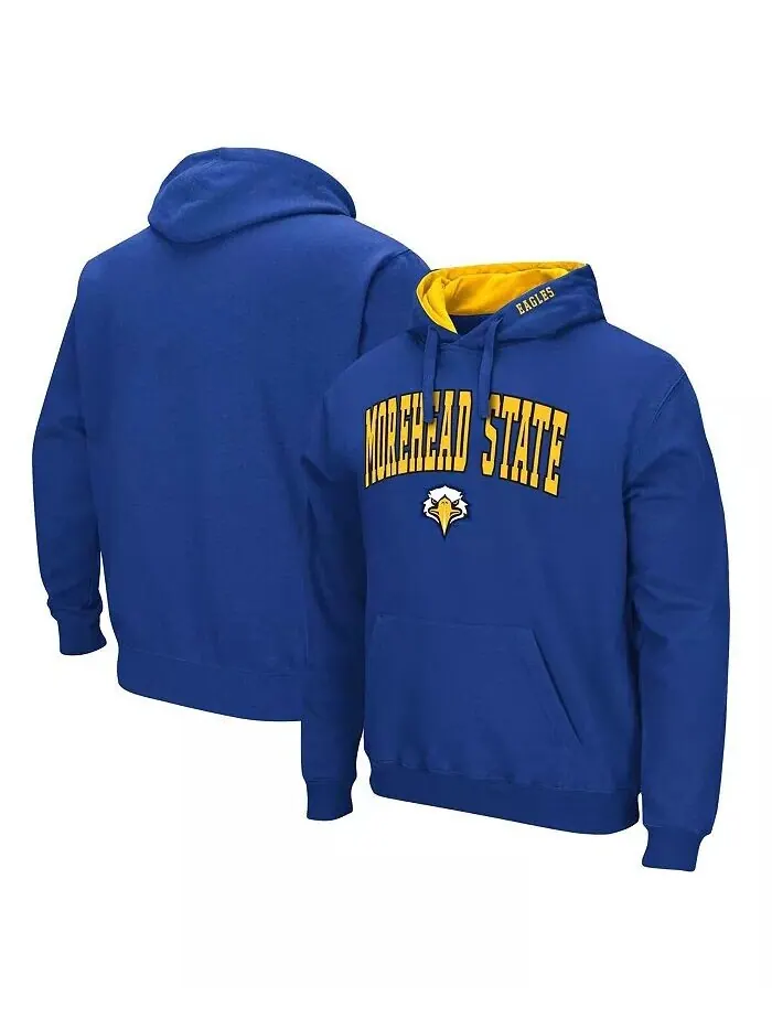 Мужская синяя толстовка с капюшоном Morehead State Eagles Arch & Team Logo 3.0 Colosseum — изображение 1 из 3