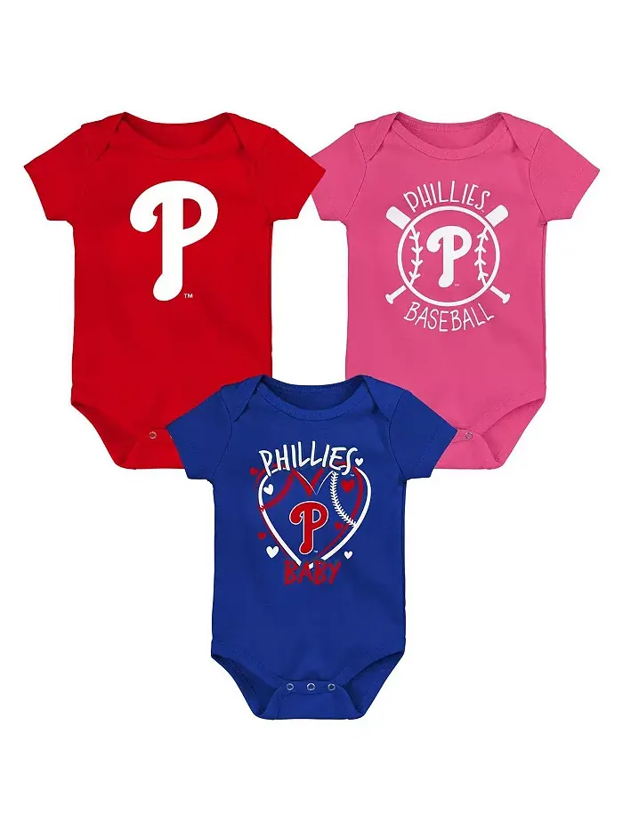 Детский набор из 3 боди для мальчиков и девочек Philadelphia Phillies Slide Home Outerstuff — изображение 1 из 4