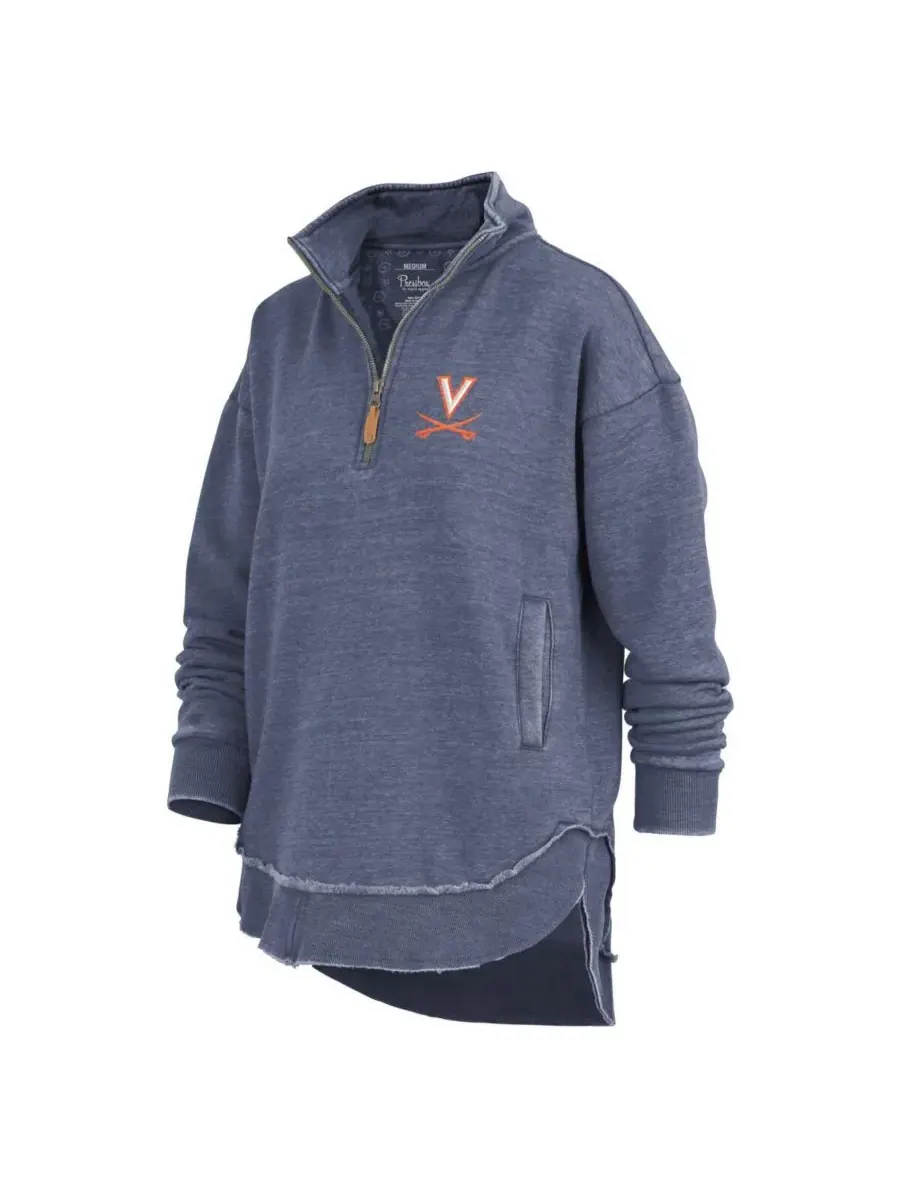 Pressbox Женская толстовка-пончо Navy Virginia Cavaliers Northfork Sojourn с застежкой-молнией на — изображение 3 из 3