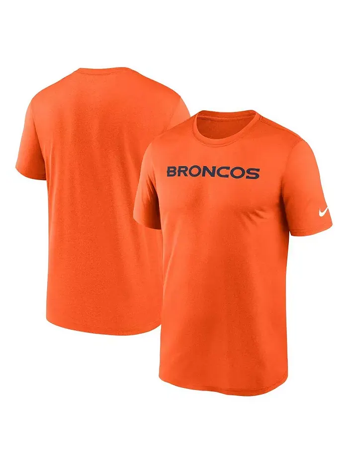Мужская оранжевая футболка Denver Broncos Primetime Legend Wordmark Performance Nike — изображение 1 из 3