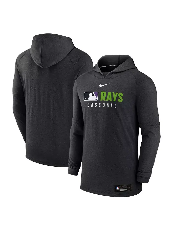 Мужская худи из трикотажной ткани Heather Black Tampa Bay Rays Authentic Collection Performance