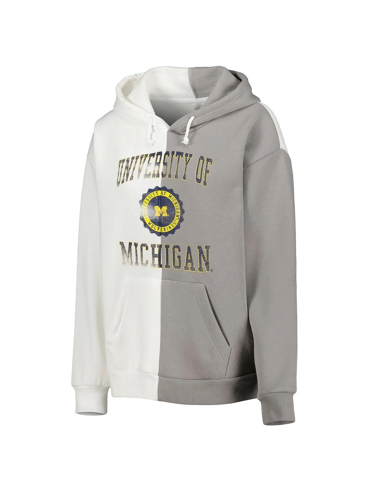 Женский серый/белый пуловер с капюшоном Michigan Wolverines Gameday Couture — изображение 3 из 3, серый белый