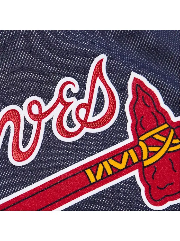 Мужская тренировочная бейсбольная майка Mitchell Ness John Smoltz в синем цвете из коллекции — изображение 3 из 4