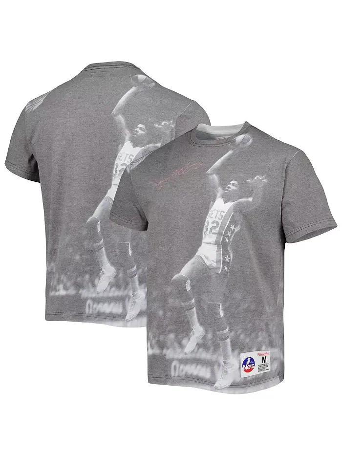 Мужская футболка Julius Erving Heather Gray New York Nets Above The Rim Mitchell & Ness