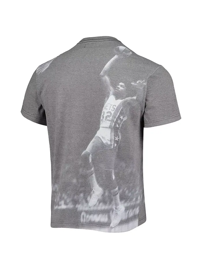 Мужская футболка Julius Erving Heather Gray New York Nets Above The Rim Mitchell & Ness — изображение 2 из 3