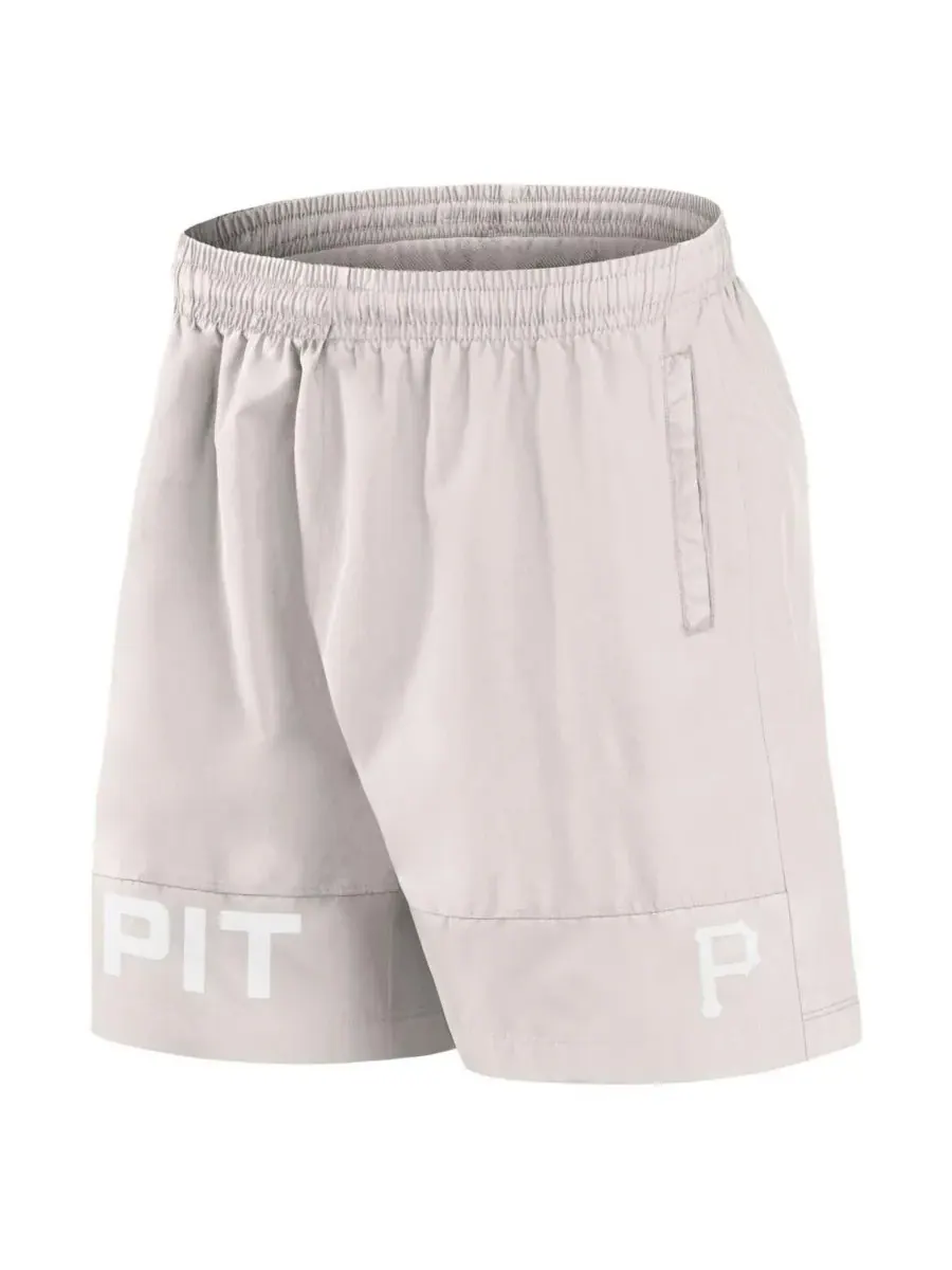 Fanatics Мужские кремовые плавательные шорты Pittsburgh Pirates Elements — изображение 2 из 3, бежевый