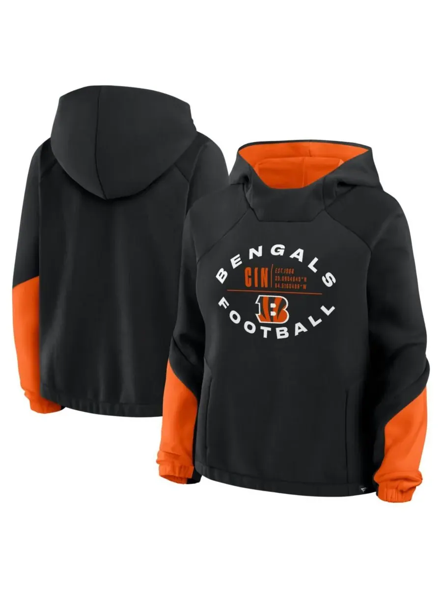 Fanatics Женская черная толстовка с капюшоном Cincinnati Bengals Oversized Redzone Bubble Screen — изображение 1 из 3, черный