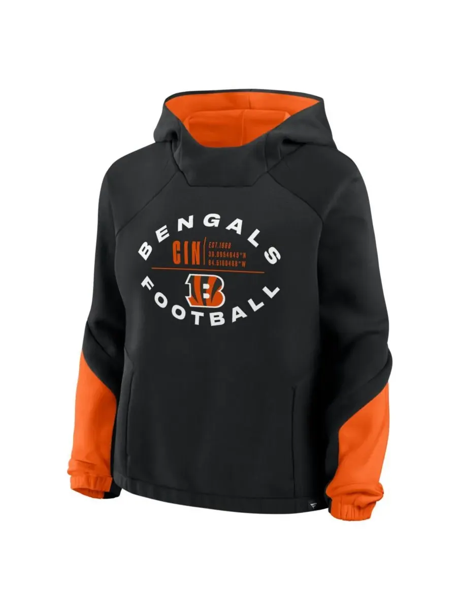 Fanatics Женская черная толстовка с капюшоном Cincinnati Bengals Oversized Redzone Bubble Screen — изображение 2 из 3, черный