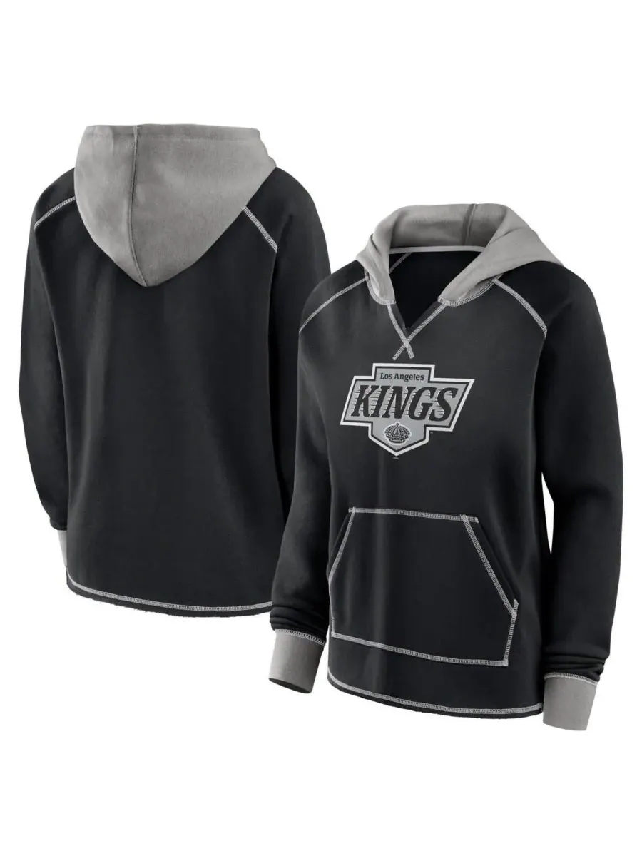 Logo Athletic Женская черная толстовка на молнии Los Angeles Kings Hit It из французской махровой
