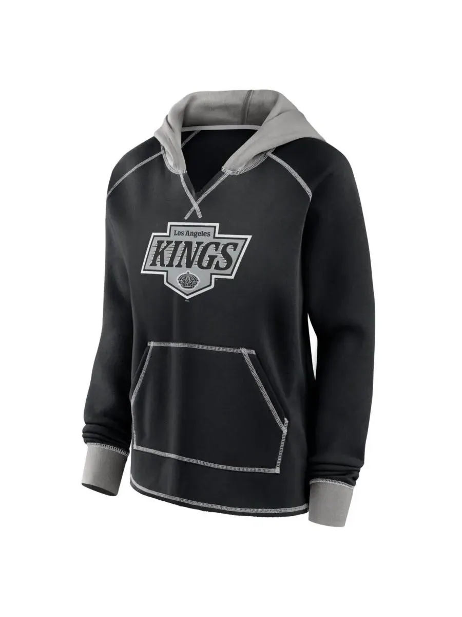 Logo Athletic Женская черная толстовка на молнии Los Angeles Kings Hit It из французской махровой — изображение 2 из 3