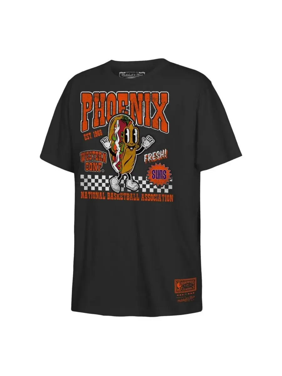 Mitchell & Ness Футболка с изображением персонажа из киоска с едой Phoenix Suns для мальчиков и — изображение 1 из 1, черный