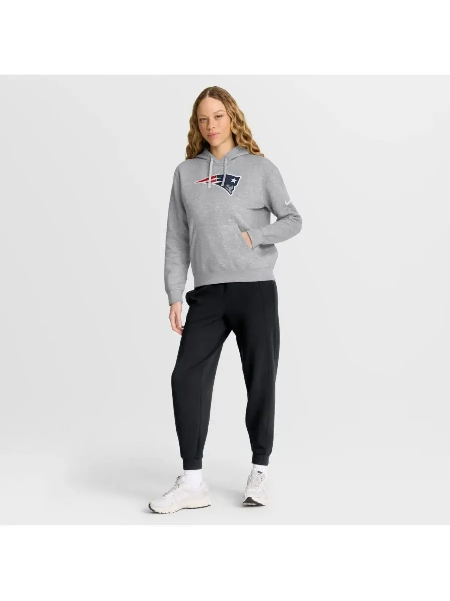 Nike Женская флисовая толстовка с капюшоном цвета «Хизер Грей» с символикой клуба «Нью-Ингленд — изображение 3 из 4, серый