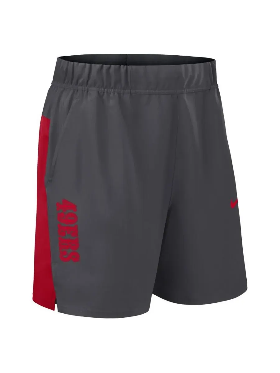 Nike Мужские серые тканые спортивные шорты San Francisco 49ers Victory Performance Shorts — изображение 2 из 3, серый