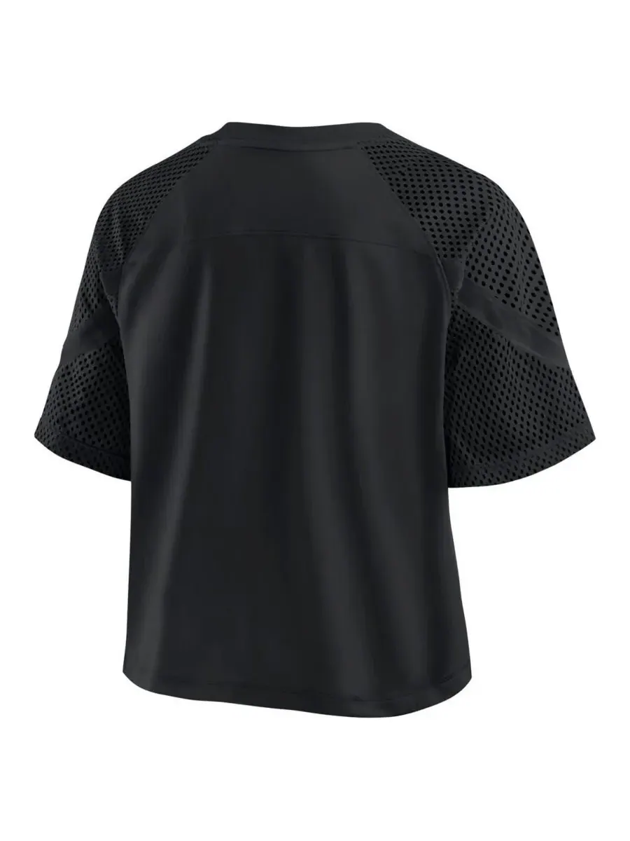 Fanatics Женская футболка New Orleans Saints оверсайз с V-образным вырезом и рукавами реглан — изображение 3 из 3, черный
