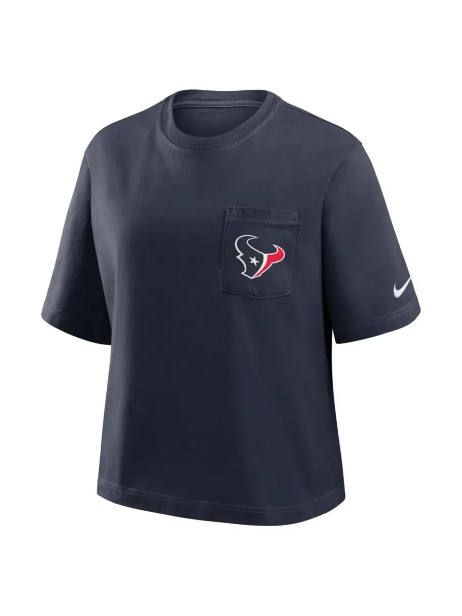 Nike Женская темно-синяя футболка Houston Texans Rewind Pocket Boxy — изображение 5 из 5, темно-синий