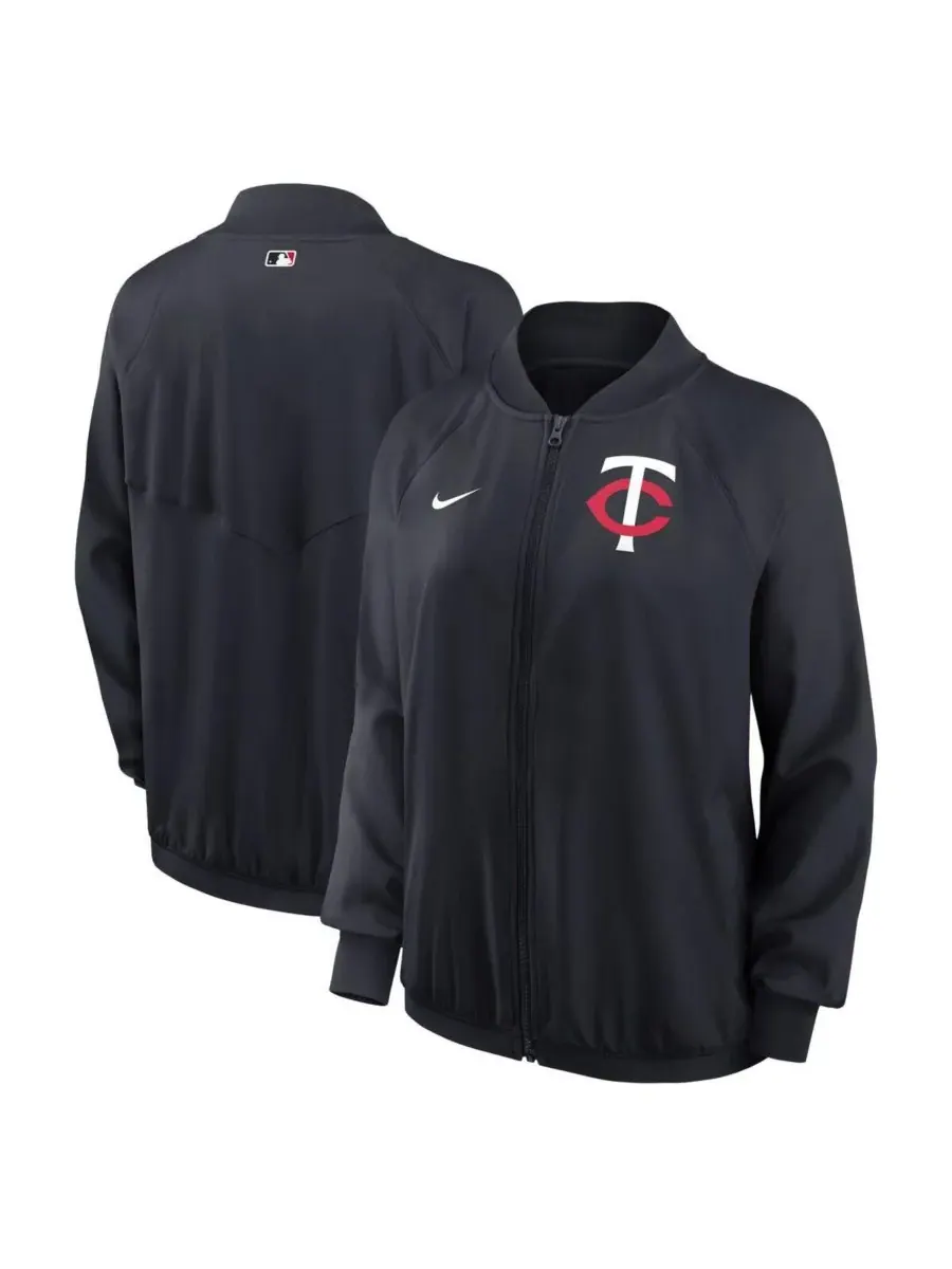 Nike Женская куртка Minnesota Twins Navy Authentic Collection Team Raglan Performance Full-Zip