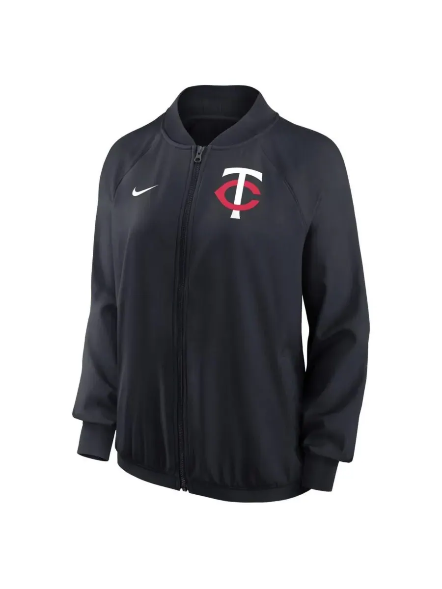 Nike Женская куртка Minnesota Twins Navy Authentic Collection Team Raglan Performance Full-Zip — изображение 2 из 3
