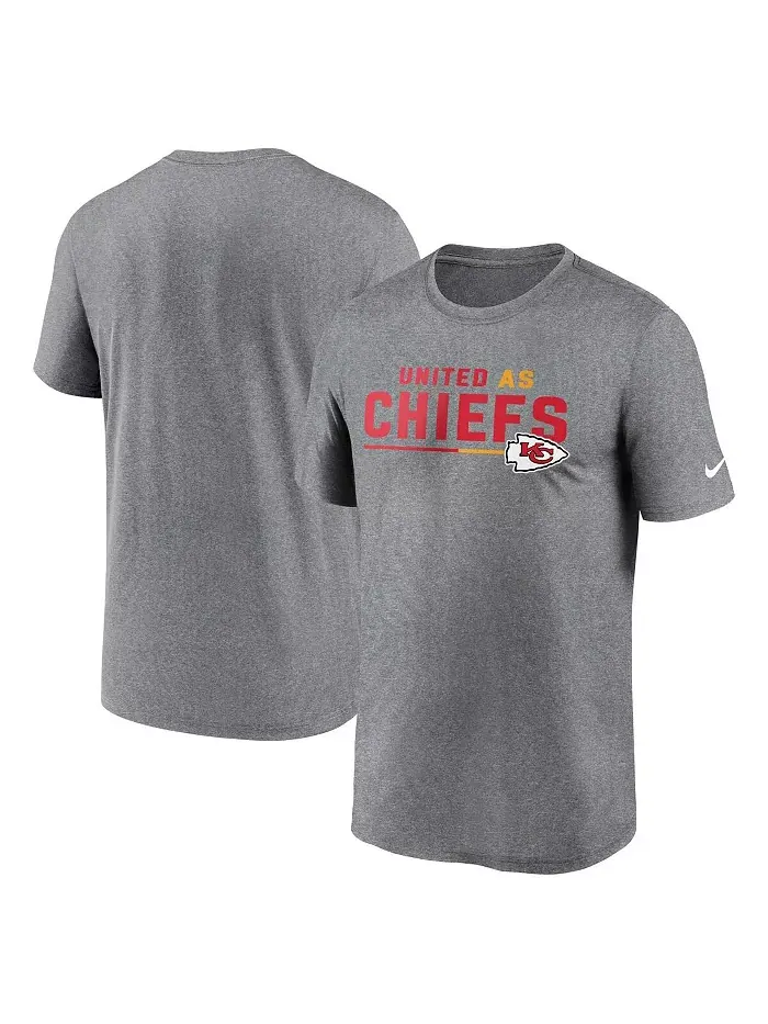 Мужская футболка Heather Gray Kansas City Chiefs Legend Team Shoutout Performance Nike — изображение 1 из 3
