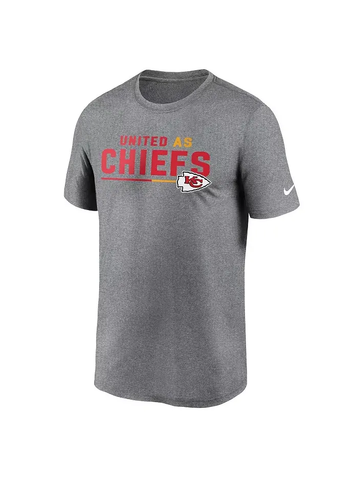 Мужская футболка Heather Gray Kansas City Chiefs Legend Team Shoutout Performance Nike — изображение 3 из 3