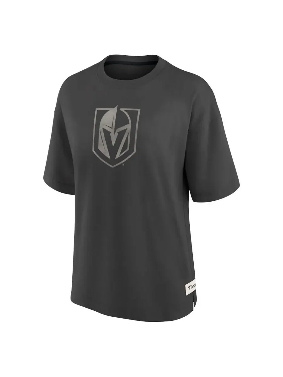 Fanatics Женская футболка угольно-серого цвета Vegas Golden Knights Oversized Elements Raw Edge — изображение 2 из 3