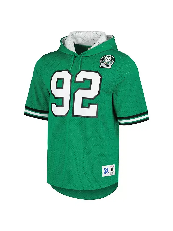 Мужская толстовка-футболка с сетчатой подкладкой Reggie White Kelly Green Philadelphia Eagles с — изображение 2 из 3
