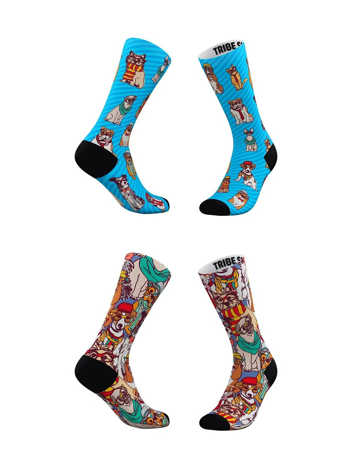 Мужские и женские носки-хипстеры для собак, набор из 2 шт. Tribe Socks — без цвета