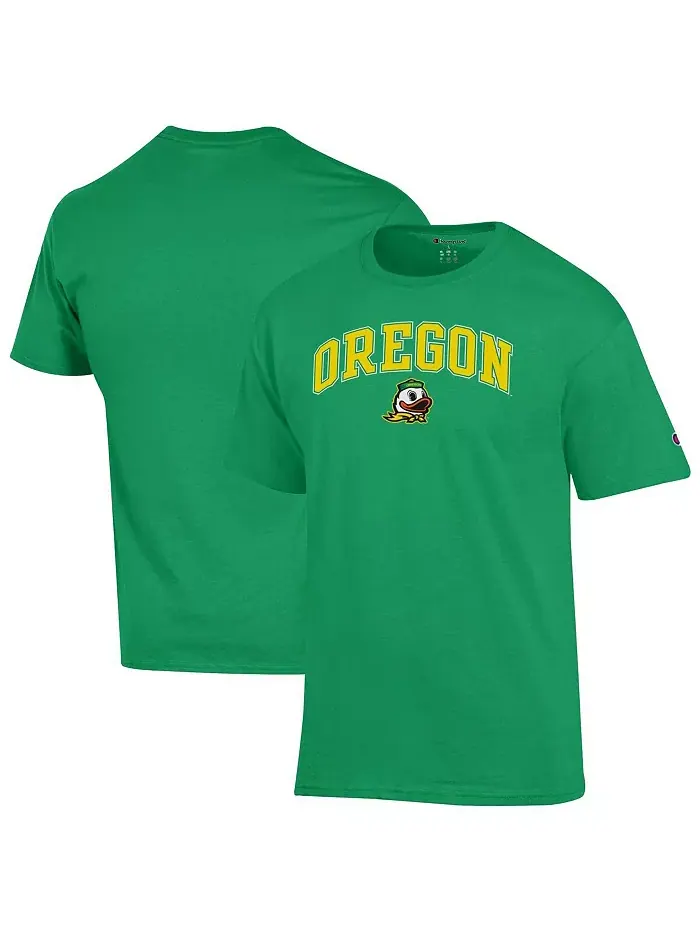 Мужская зеленая футболка Oregon Ducks с арочным логотипом Champion — изображение 1 из 3