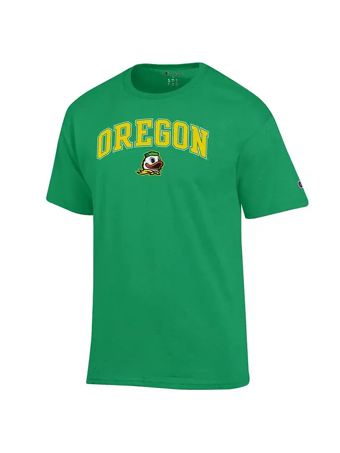 Мужская зеленая футболка Oregon Ducks с арочным логотипом Champion — изображение 2 из 3