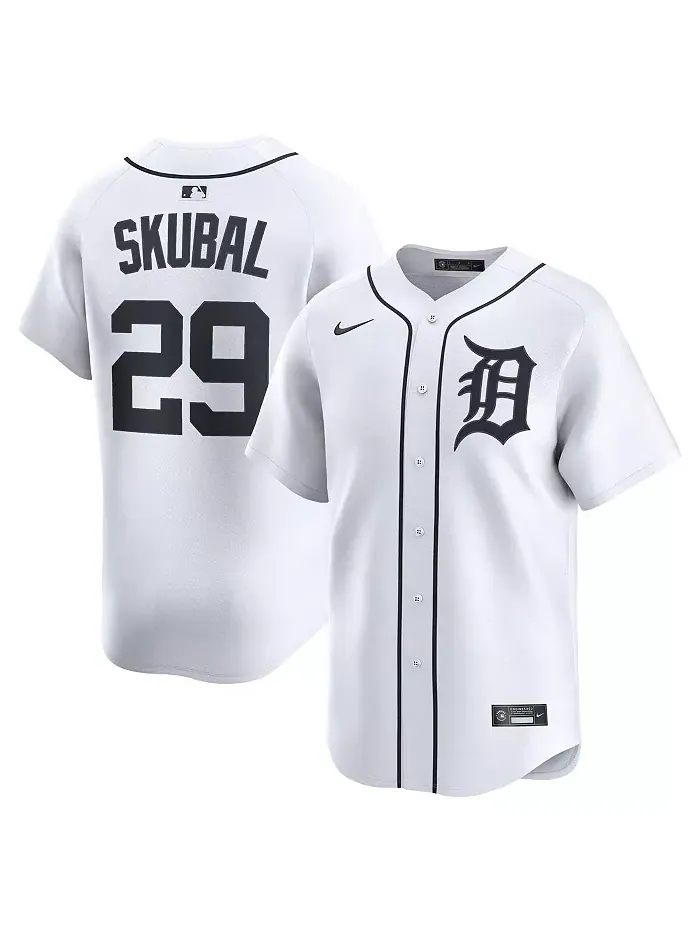 Мужская белая ограниченная игровая футболка Detroit Tigers с именем Tarik Skubal Nike — изображение 1 из 3