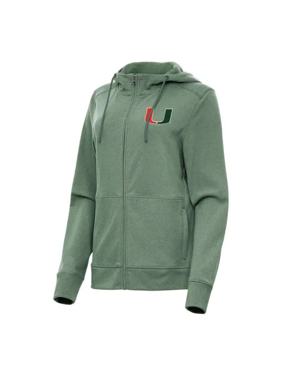Худи женское с капюшоном и принтом Miami Hurricanes Antigua — изображение 1 из 1, зеленый