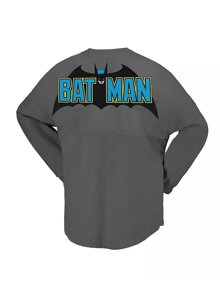 Мужская и женская серая футболка Batman Original с длинным рукавом Spirit Jersey — изображение 3 из 4