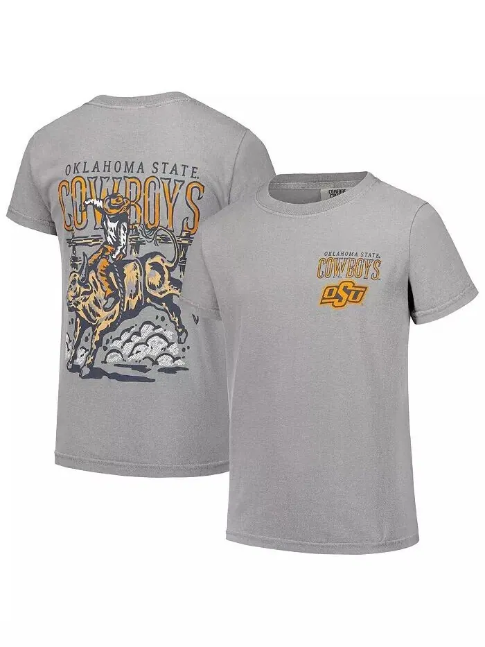Футболка Big Boys and Girls Gray Oklahoma State Cowboys Hyperlocal Comfort Colors Image One