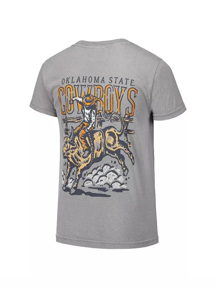 Футболка Big Boys and Girls Gray Oklahoma State Cowboys Hyperlocal Comfort Colors Image One — изображение 2 из 3