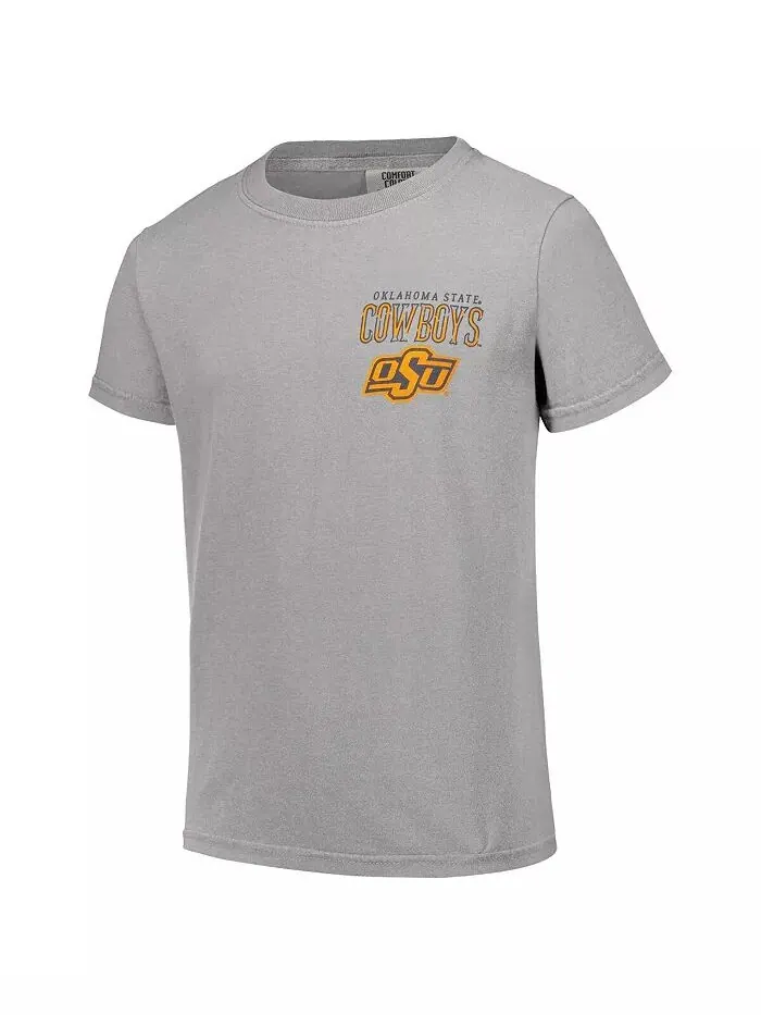 Футболка Big Boys and Girls Gray Oklahoma State Cowboys Hyperlocal Comfort Colors Image One — изображение 3 из 3