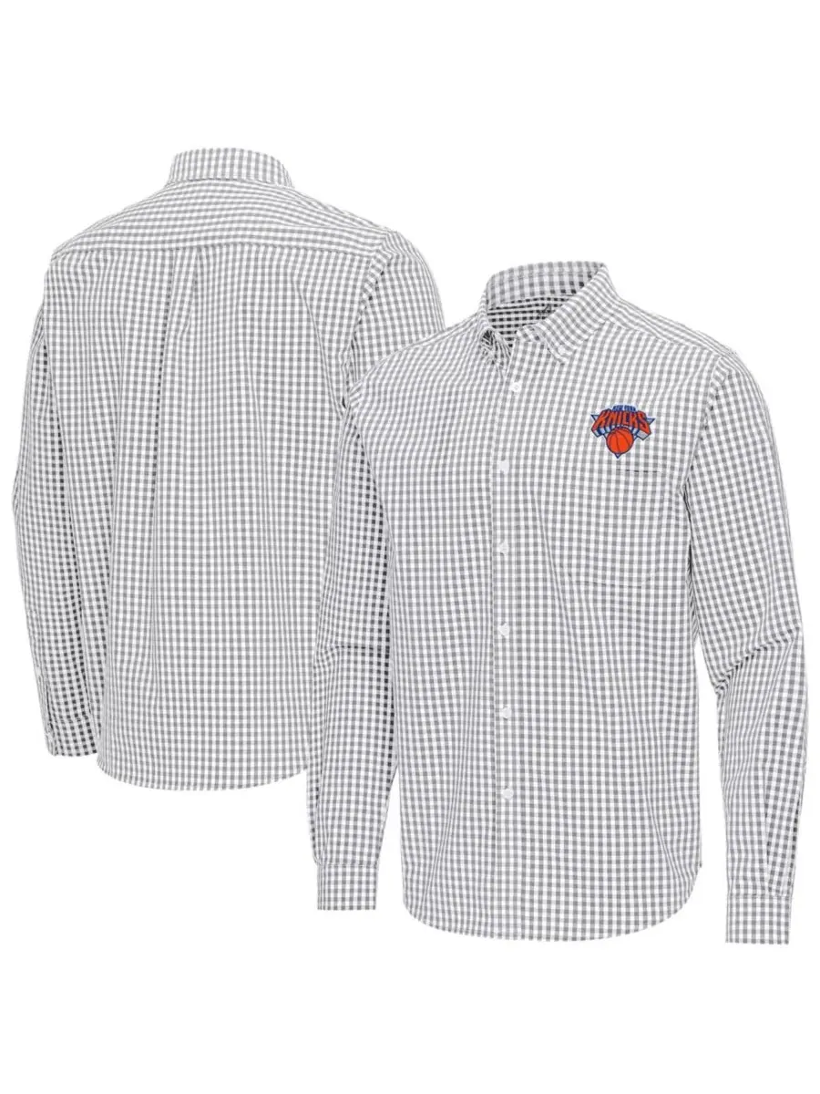 Мужская рубашка с длинным рукавом Ellis Woven Tri-Blend Antigua — изображение 1 из 3, серый