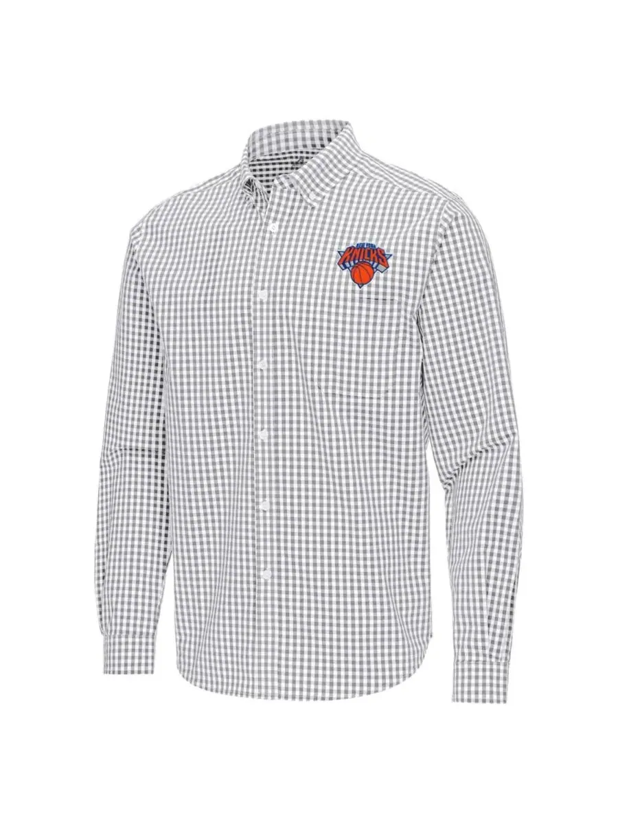 Мужская рубашка с длинным рукавом Ellis Woven Tri-Blend Antigua — изображение 2 из 3, серый