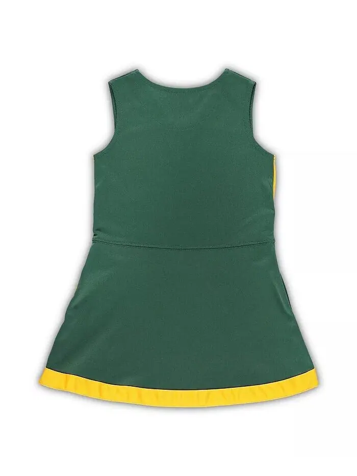 Маленькие девочки зеленое Green Bay Packers двухсекционное платье-джемпер Cheer Captain с — изображение 2 из 4