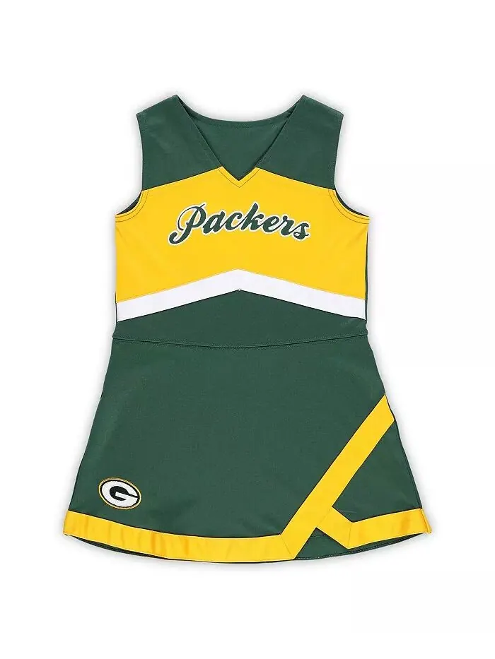 Маленькие девочки зеленое Green Bay Packers двухсекционное платье-джемпер Cheer Captain с — изображение 4 из 4